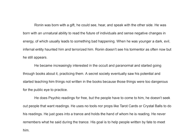 write short, well thought out ttrpg character backstories